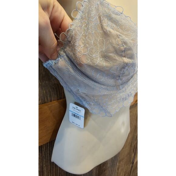 NEW Free People Bra lingerie sexy flirty 34C Lucia Underwire Blue Hydrandea NWT - Picture 5 of 6